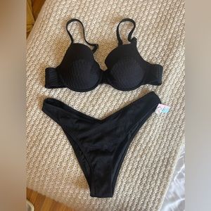 Black bikini. bottoms never worn top worn two times